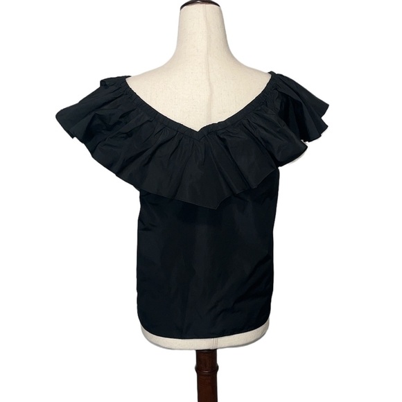 Rebecca Taylor Black Taffeta Ruffle Top - Picture 3 of 5